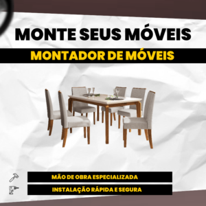 Montagem de Mesa de 6 cadeiras de madeira - Montador de Móveis Campinas
