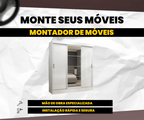 Montagem de Guarda-roupas 3 portas de Correr - Montador de Móveis Campinas